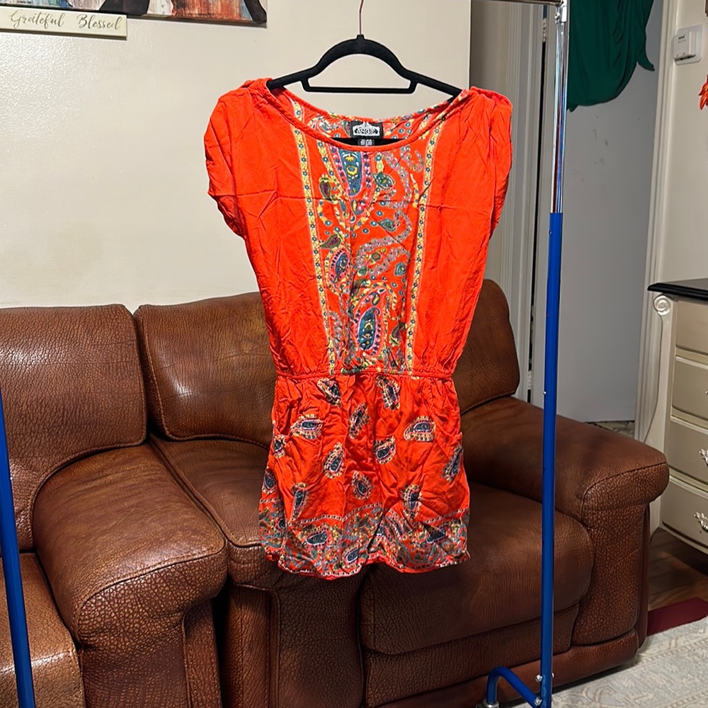 Angie Red Paisley Mini Dress